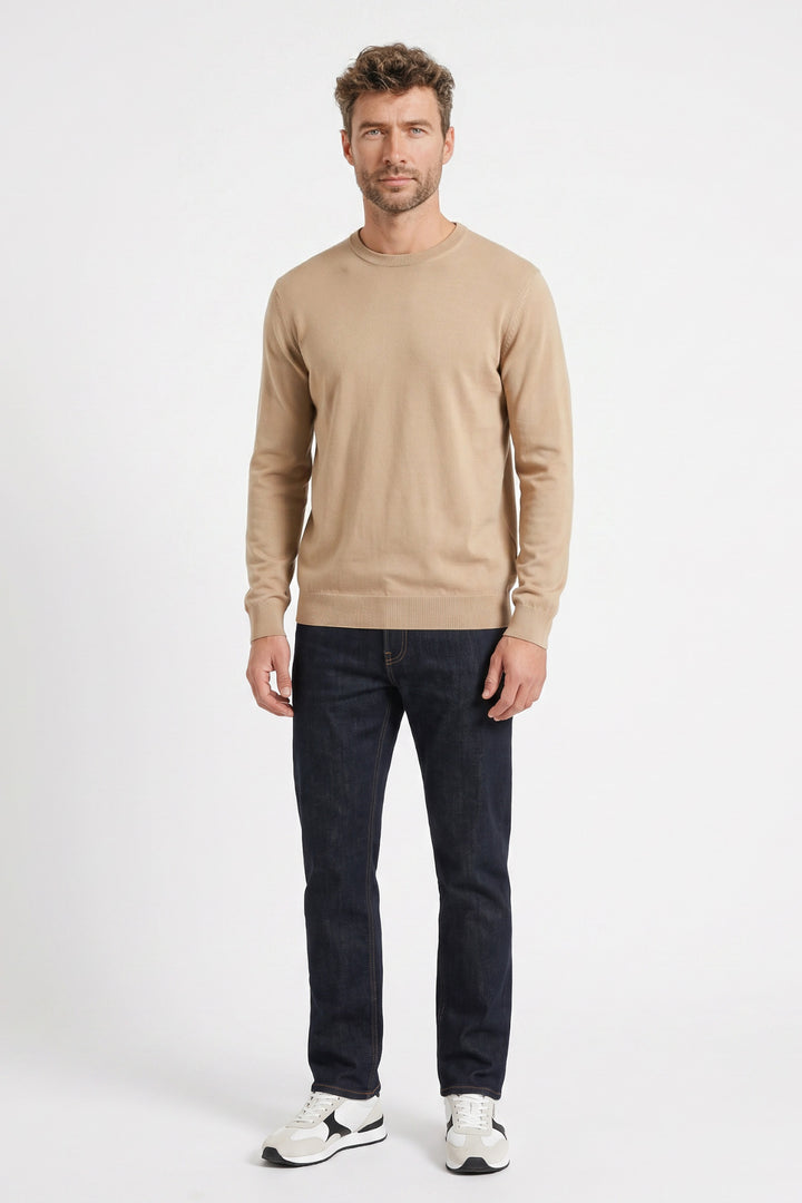 Treviso Tencel™ Lyocell Crewneck Pullover - Beige
