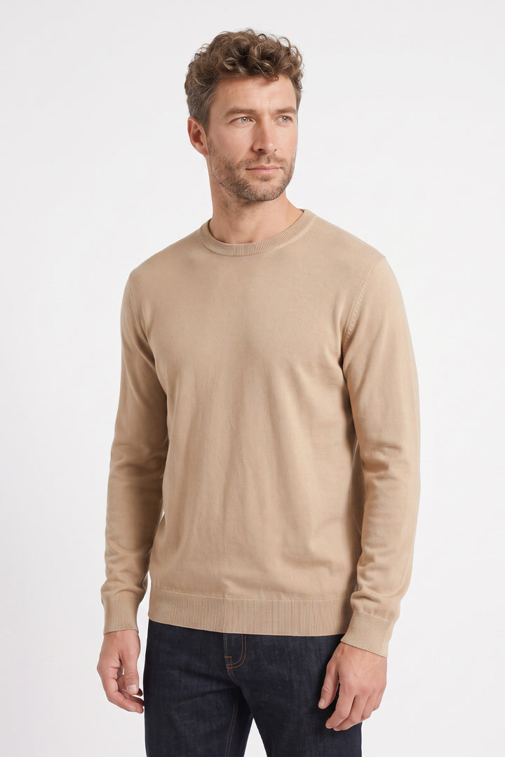 Treviso Tencel™ Lyocell Crewneck Pullover - Beige