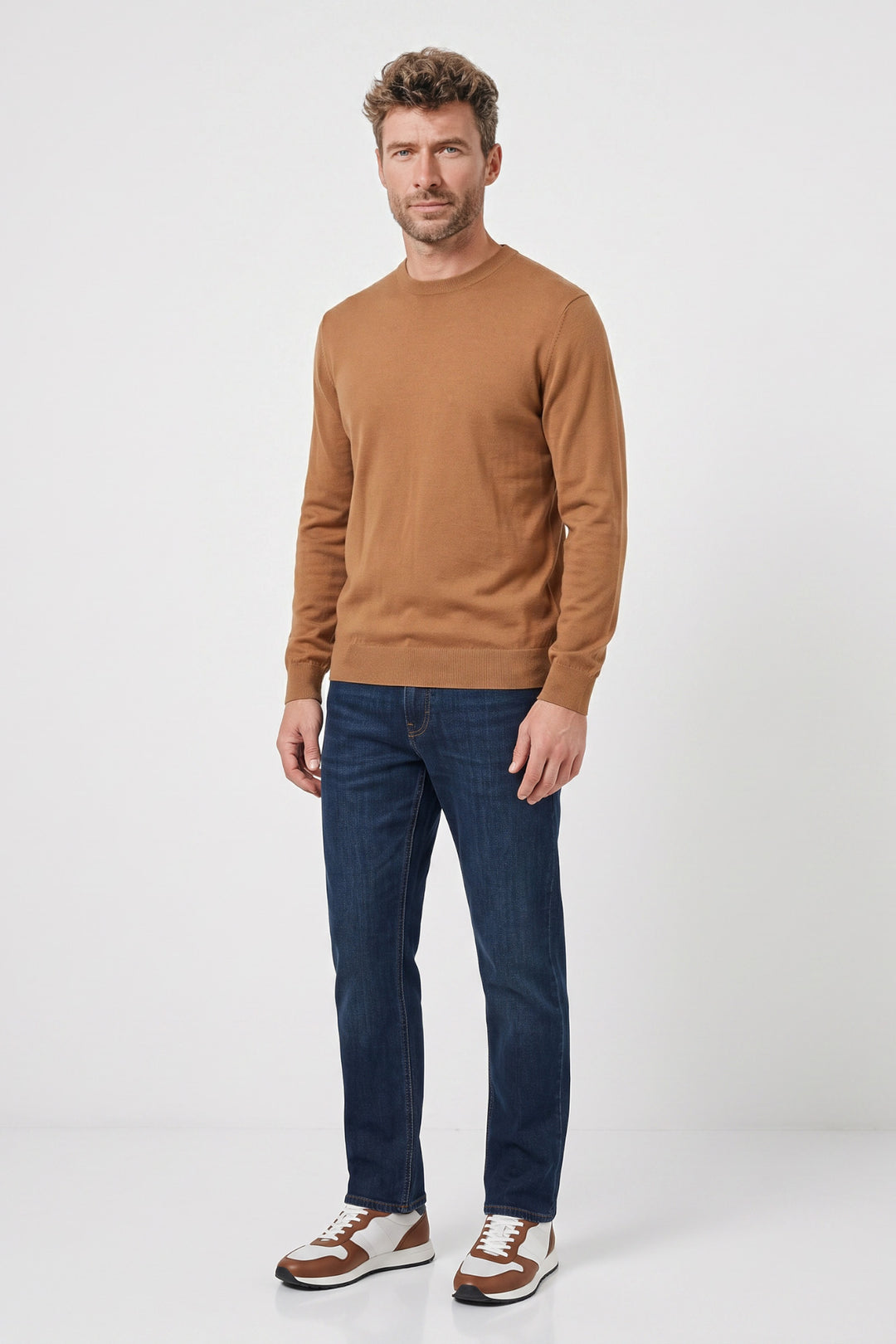 Treviso Tencel™ Lyocell Crewneck Pullover - Camel