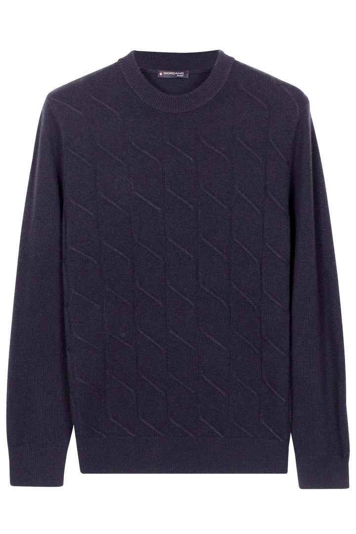 Ivrea Lamswollen Crewneck Pullover - Donkerblauw