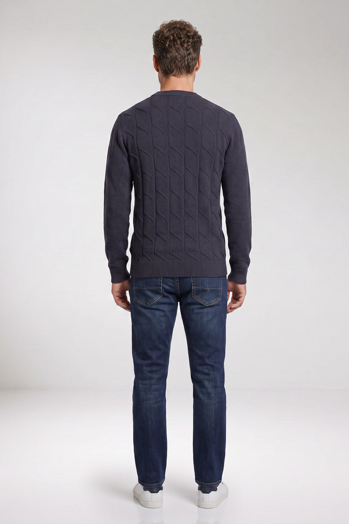Ivrea Lamswollen Crewneck Pullover - Donkerblauw