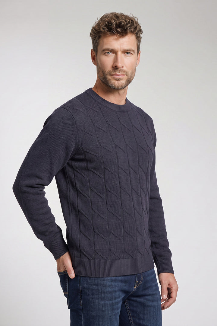 Ivrea Lamswollen Crewneck Pullover - Donkerblauw