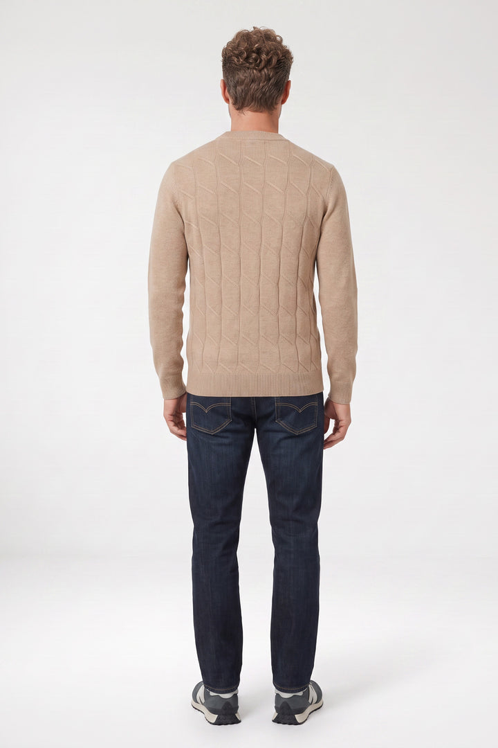 Ivrea Lamswollen Crewneck Pullover - Beige