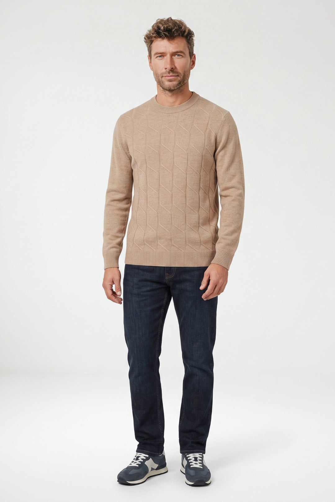 Ivrea Lamswollen Crewneck Pullover - Beige