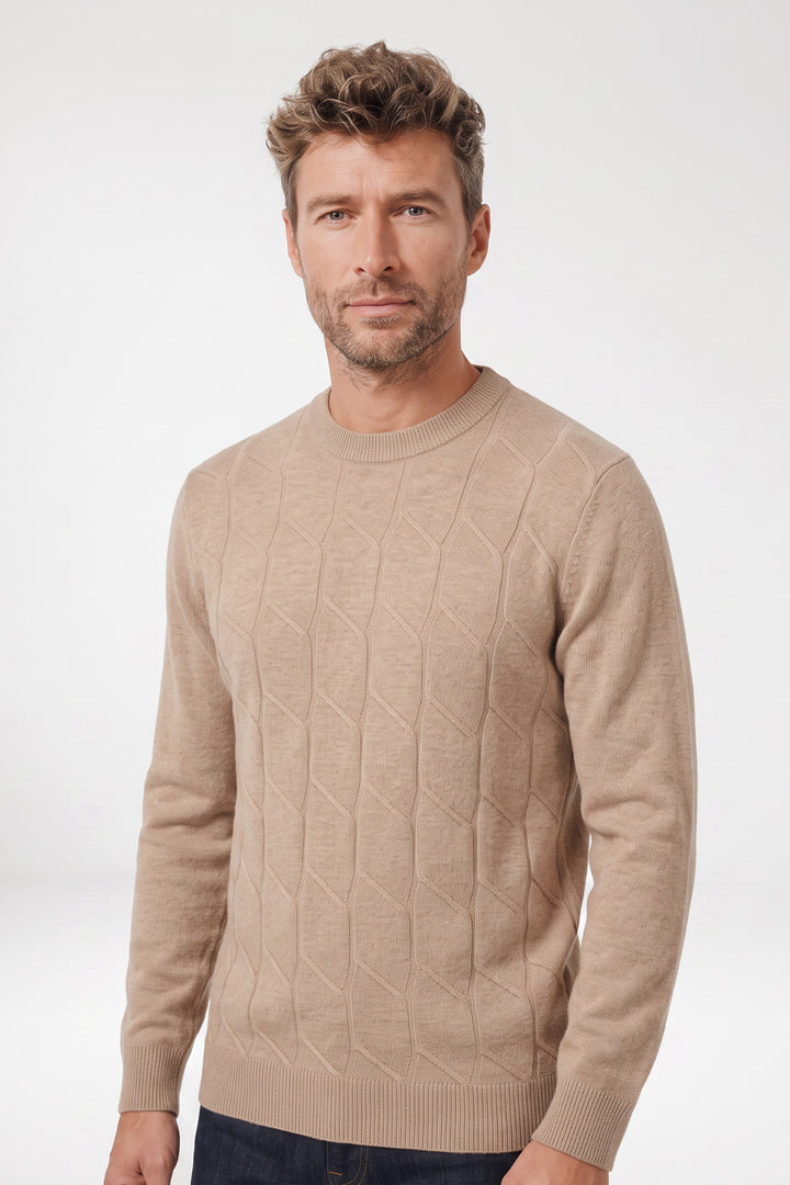 Ivrea Lamswollen Crewneck Pullover - Beige