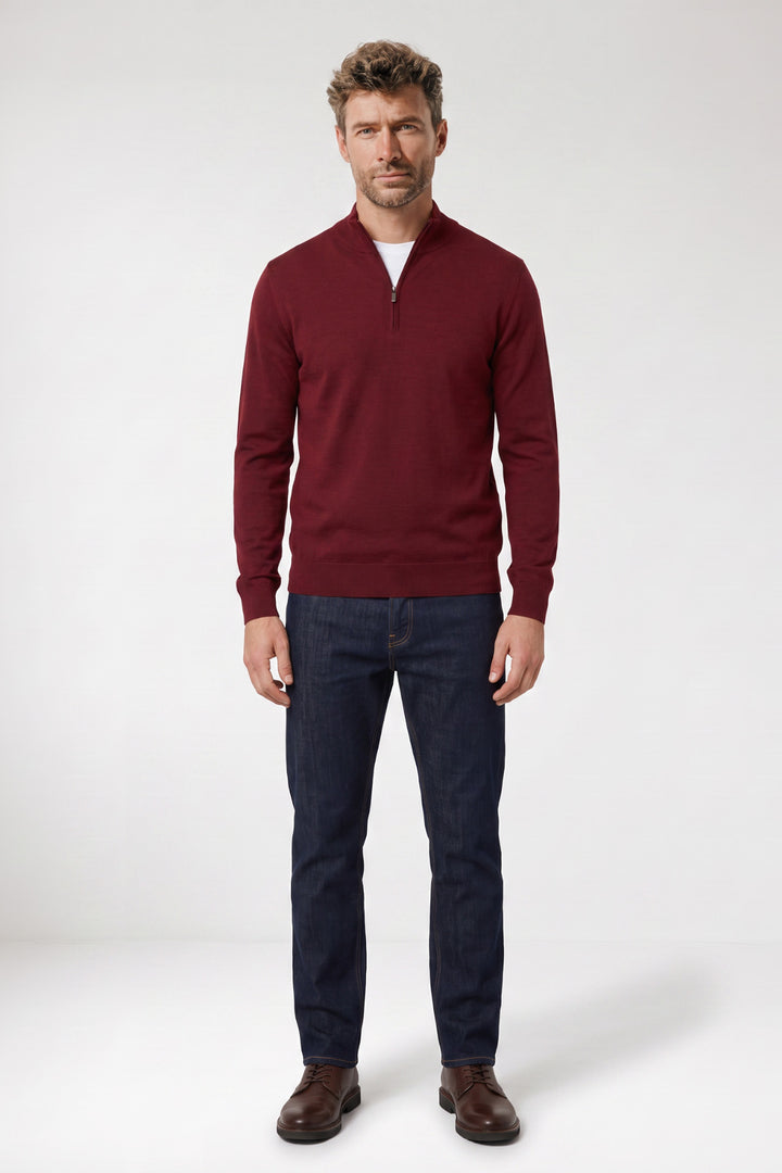 Veneto Tencel™ Lyocell Half Zip Pullover - Rood