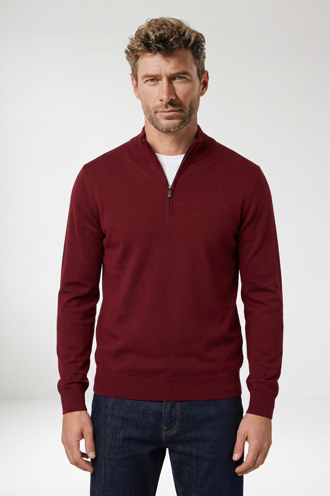 Veneto Tencel™ Lyocell Half Zip Pullover - Rood