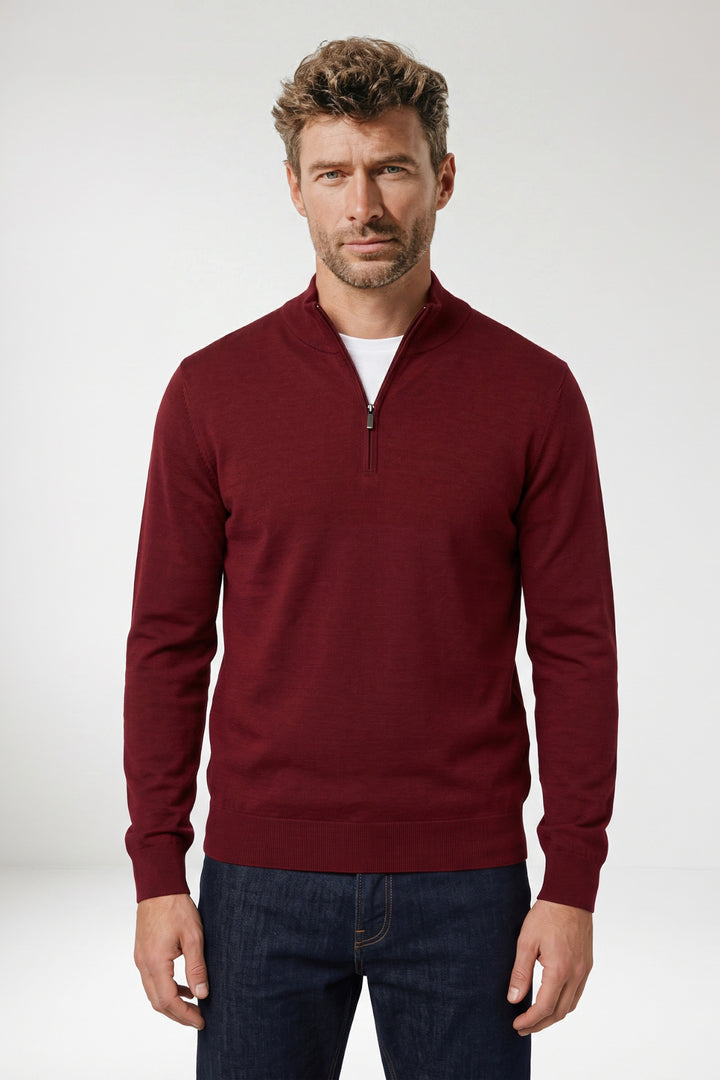 Veneto Tencel™ Lyocell Half Zip Pullover - Rood