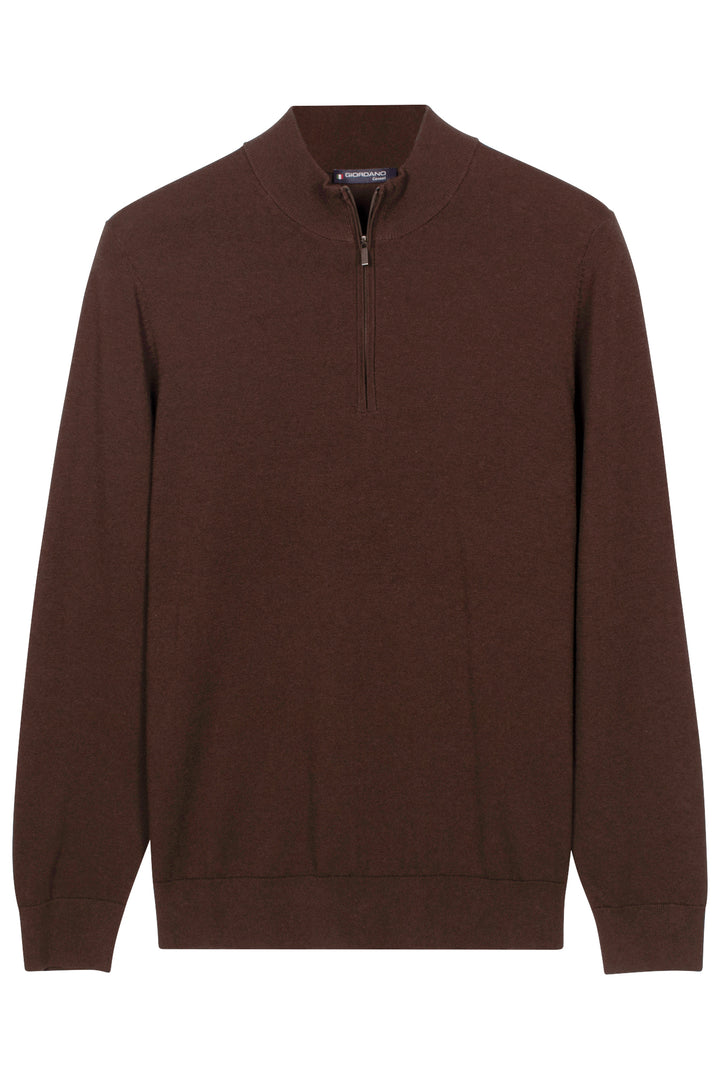 Veneto Tencel™ Lyocell Half Zip Pullover - Bruin