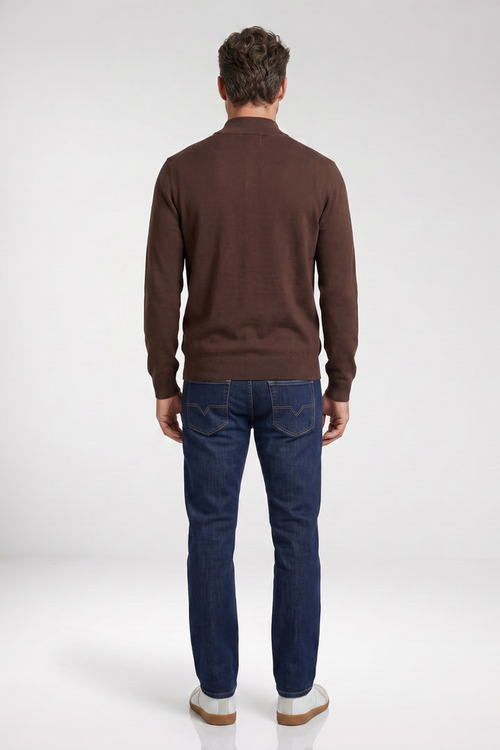 Veneto Tencel™ Lyocell Half Zip Pullover - Bruin