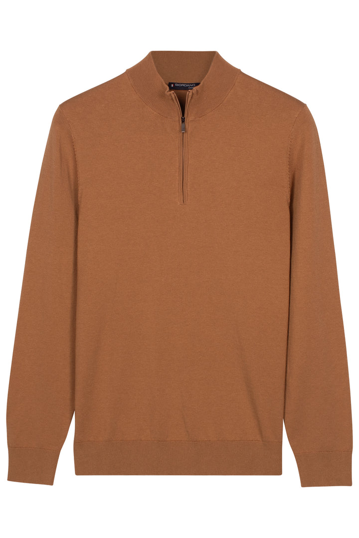 Veneto Tencel™ Lyocell Half Zip Pullover - Camel