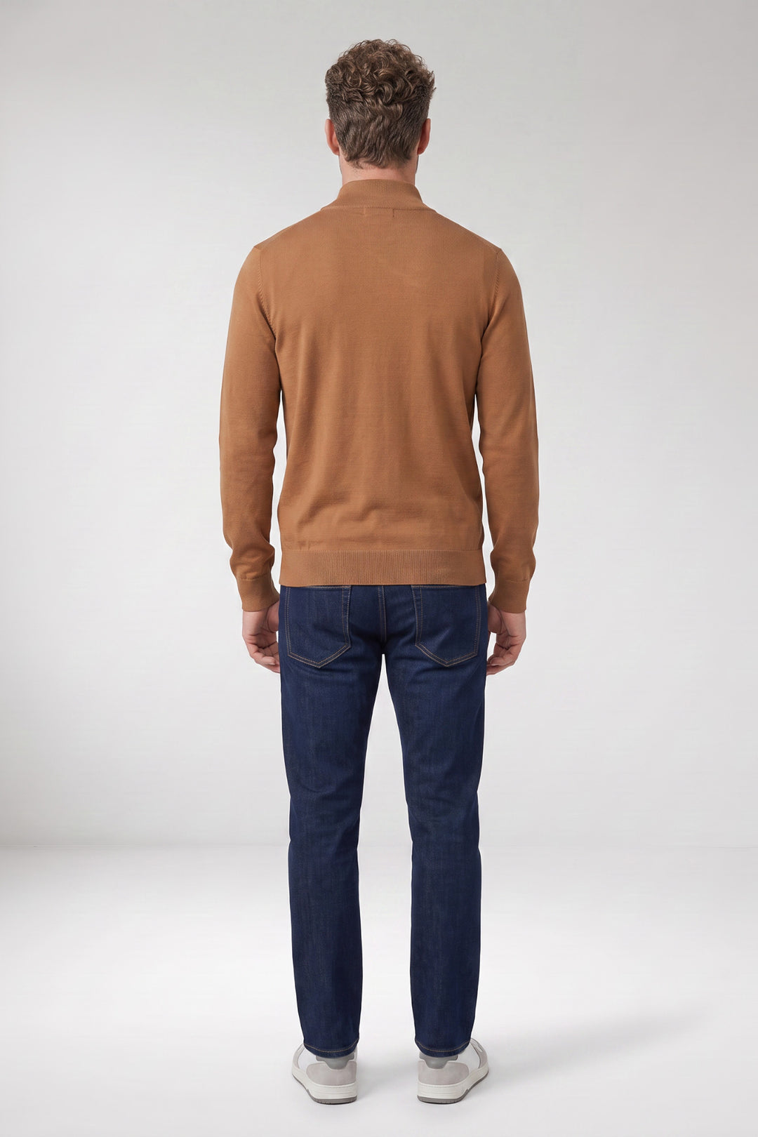 Veneto Tencel™ Lyocell Half Zip Pullover - Camel