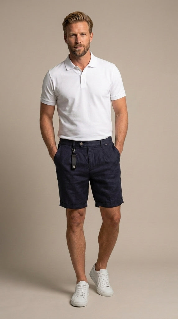 Giordano Tivoli Linnen Korte Broek - Blauw