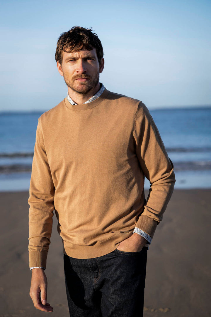 Treviso Tencel™ Lyocell Crewneck Pullover - Camel