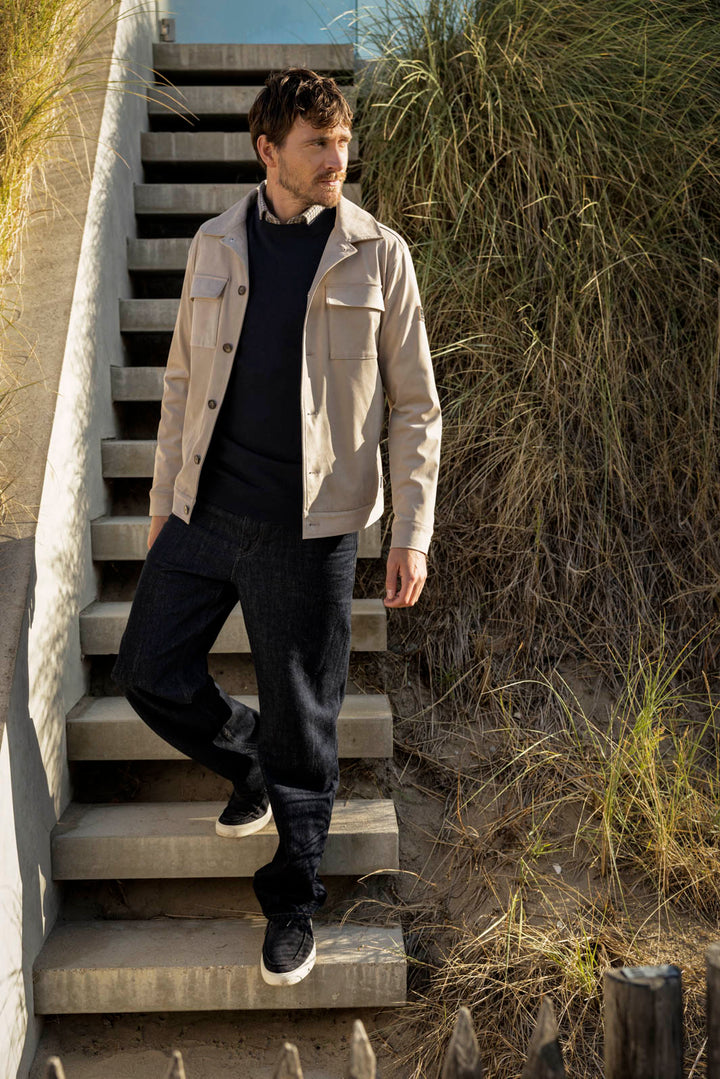 Romio Suedine Overshirt - Beige