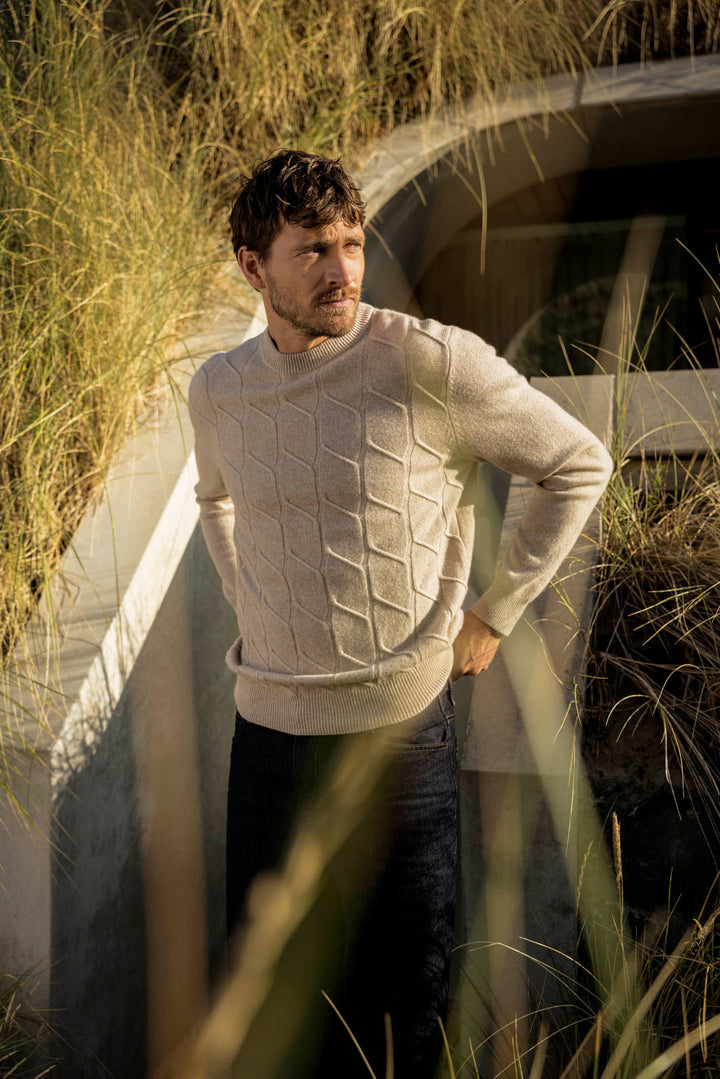 Ivrea Lamswollen Crewneck Pullover - Beige