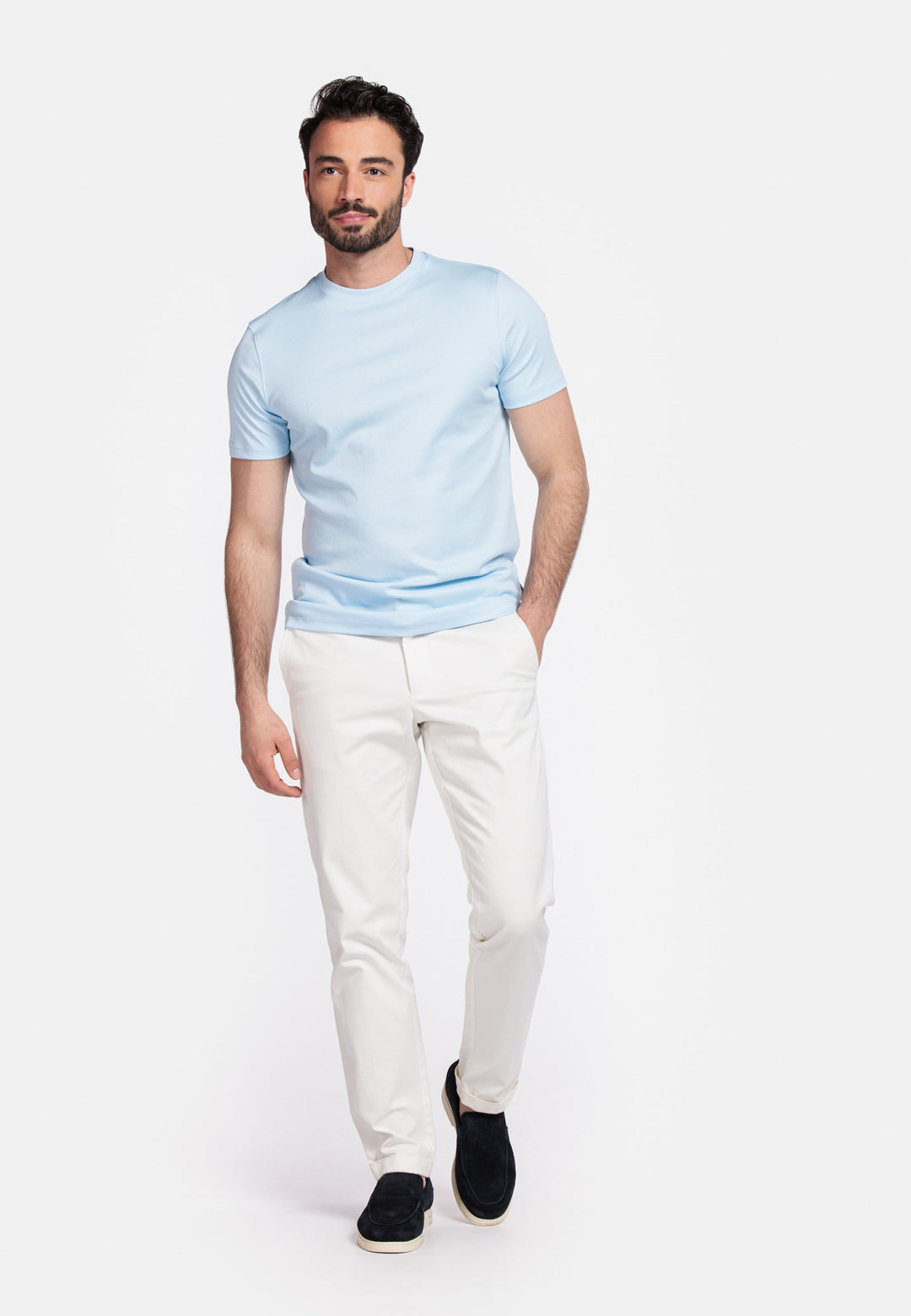 Giordano Luca Liquid Cotton T-Shirt - Lichtblauw