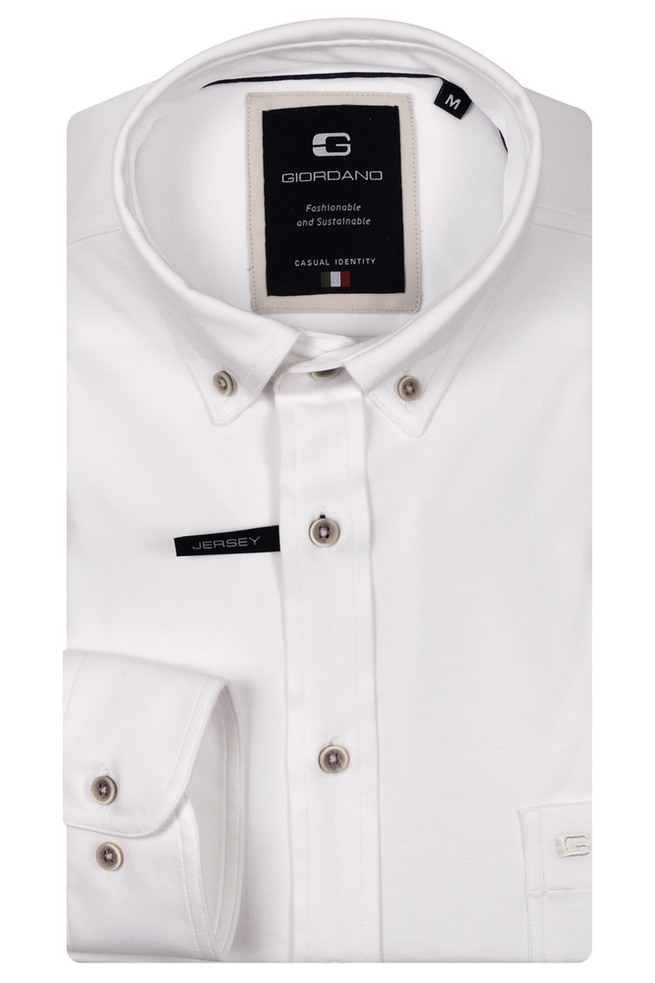 Giordano Ivy Liquid Cotton Overhemd - Wit