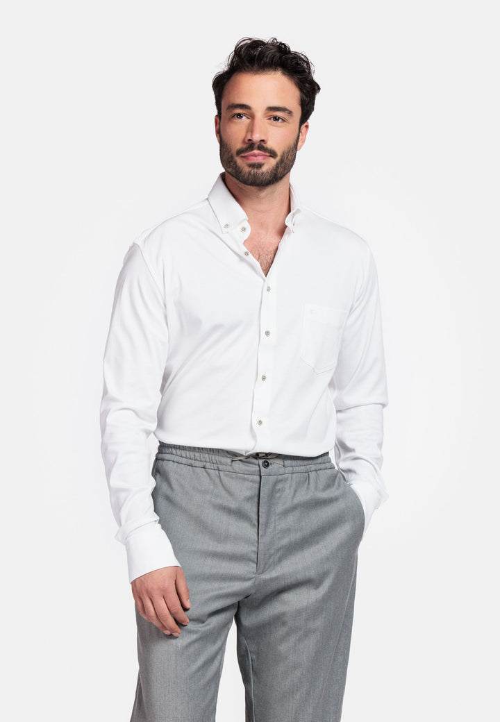 Giordano Maggiore Liquid Cotton Semi Cutaway Overhemd - Wit