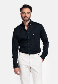 Giordano Ivy Liquid Cotton Button Down Overhemd - Blauw - NOS7078-60