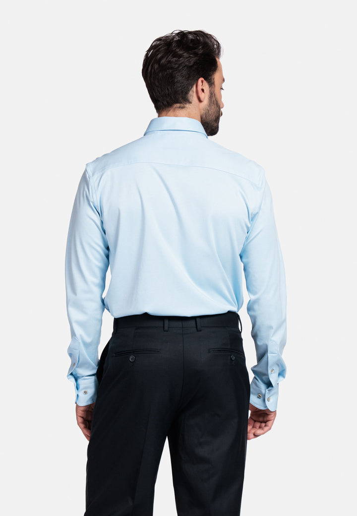 Giordano Ivy Liquid Cotton Overhemd - Lichtblauw