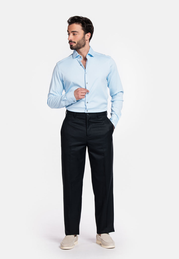 Giordano Ivy Liquid Cotton Overhemd - Lichtblauw
