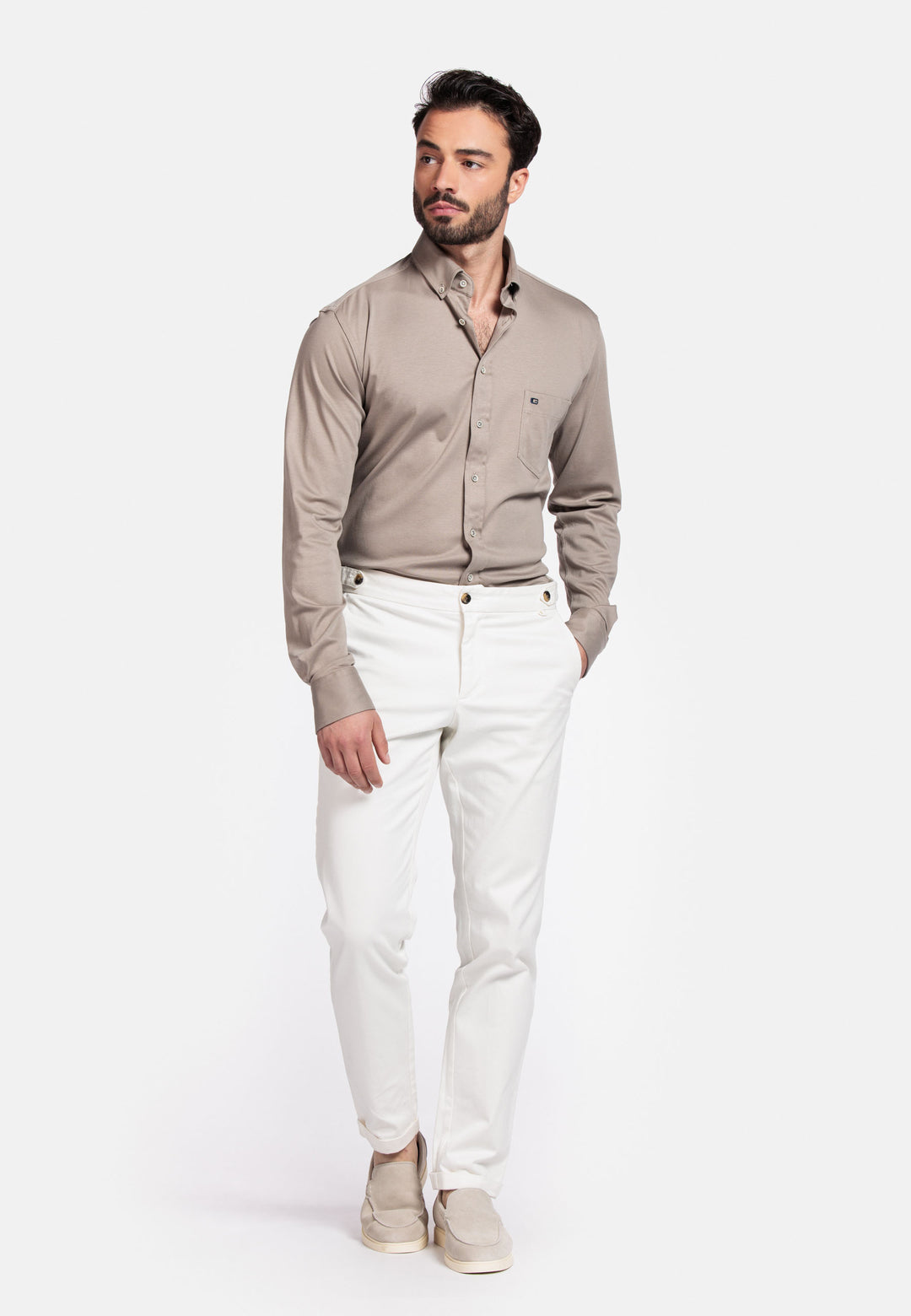 Giordano Ivy Liquid Cotton Overhemd - Beige