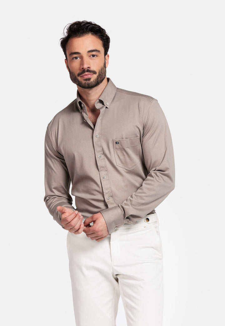 Giordano Ivy Liquid Cotton Overhemd - Beige