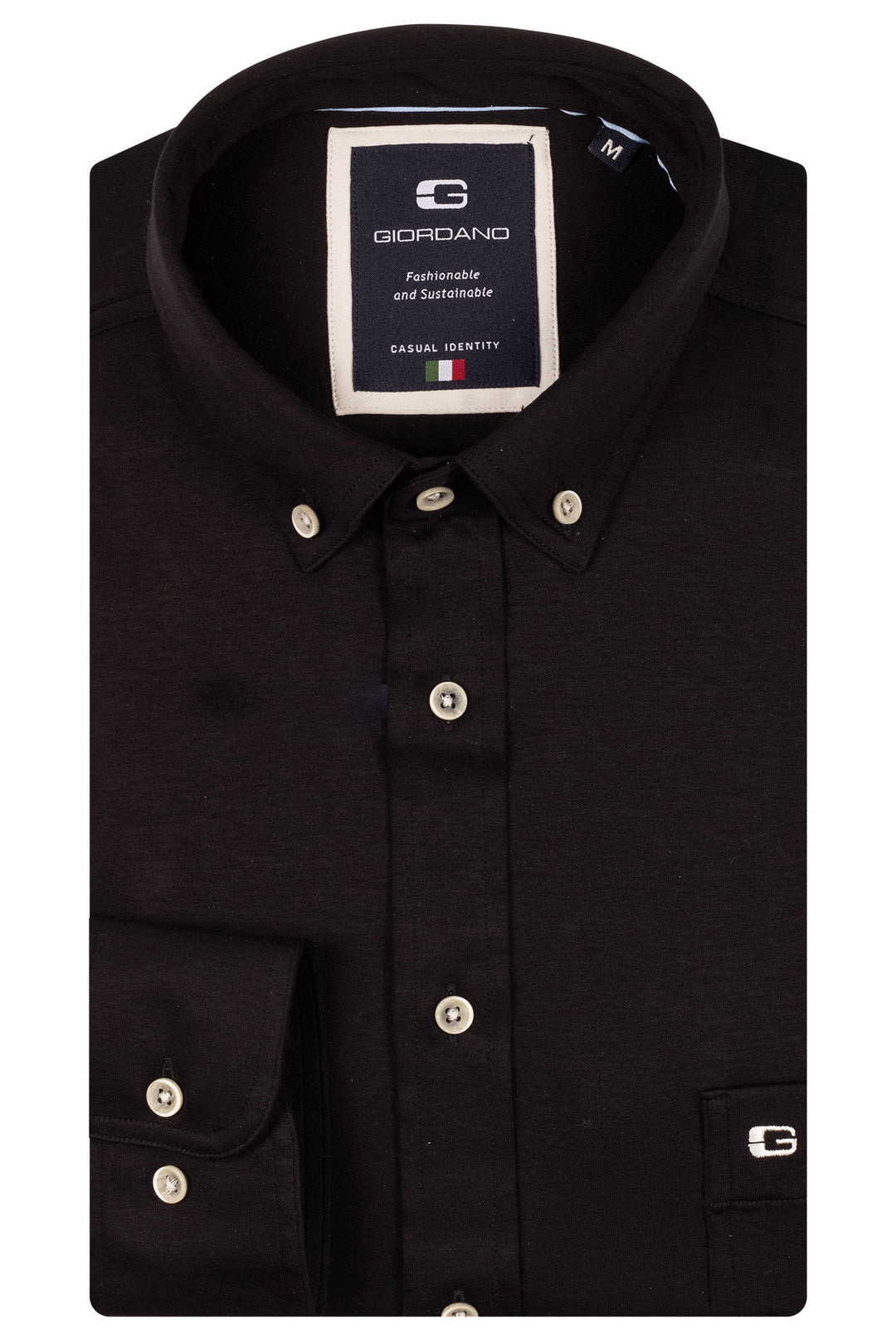 Giordano Ivy Liquid Cotton Overhemd - Zwart