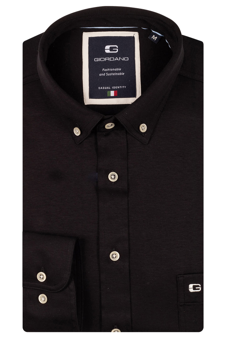 Giordano Ivy Liquid Cotton Overhemd - Zwart