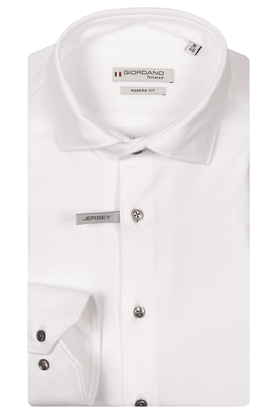Giordano Maggiore Liquid Cotton Semi Cutaway Overhemd - Wit