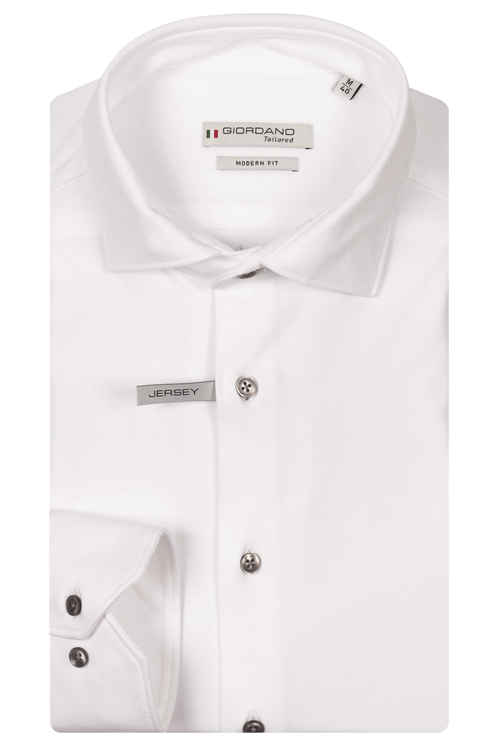 Giordano Maggiore Liquid Cotton Semi Cutaway Overhemd - Wit