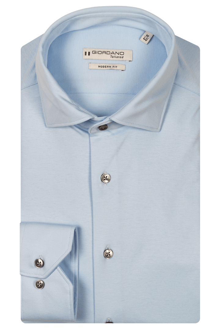 Giordano Maggiore Liquid Cotton Semi Cutaway Overhemd - Lichtblauw