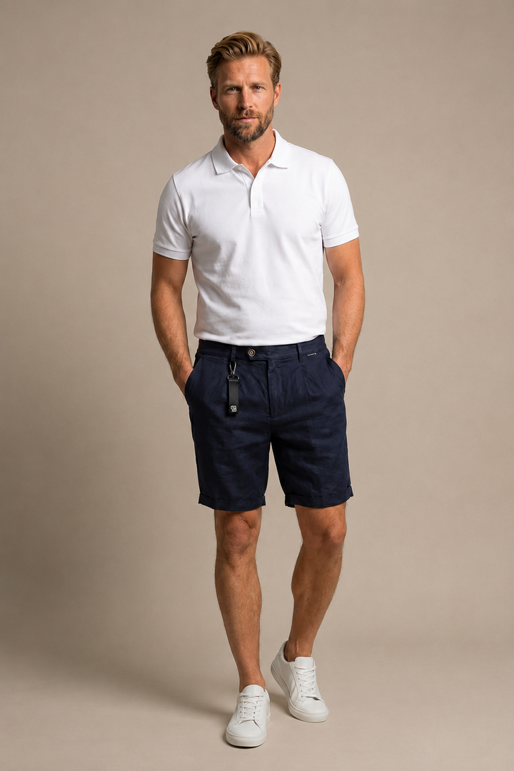 Giordano Tivoli Linnen Korte Broek - Blauw