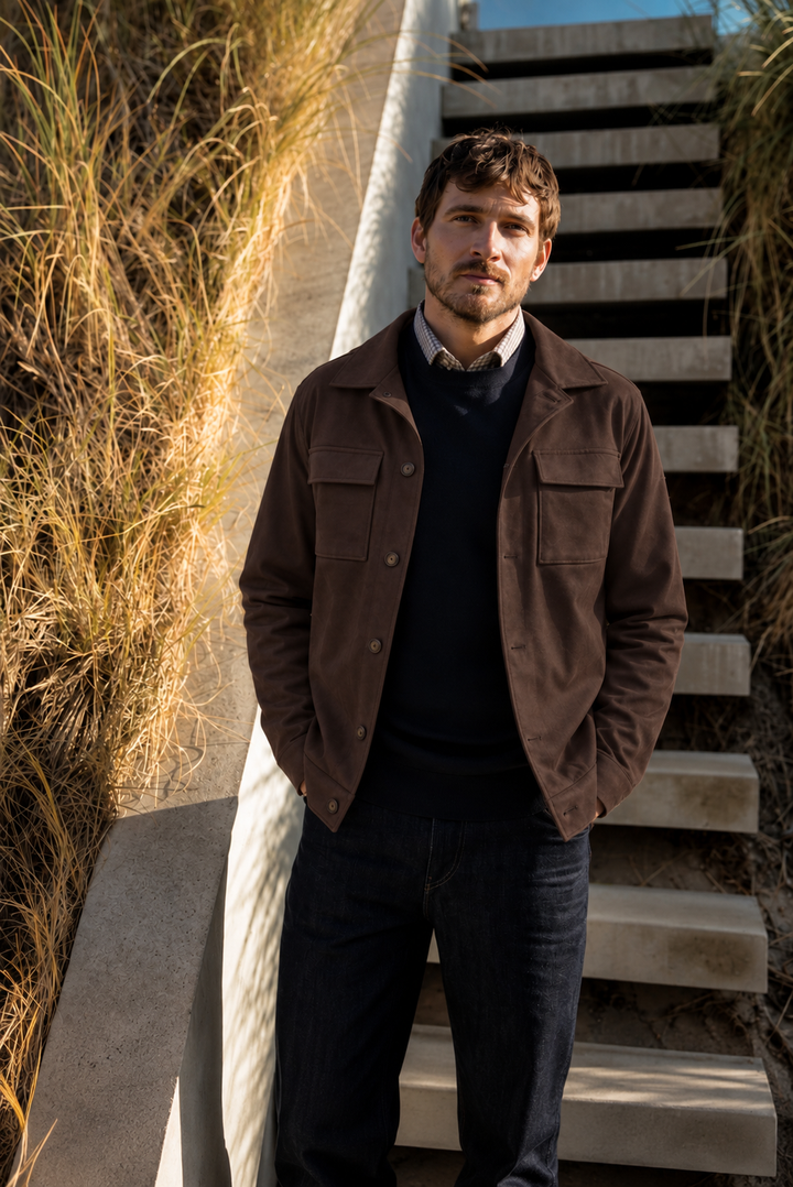 Romio Suedine Overshirt - Camel