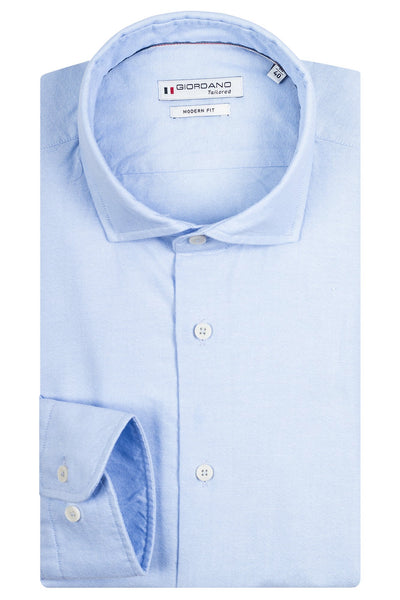 Giordano Blue Lange Mouw Cut Away Overhemd 417802 61 - Overhemd - Giordano Tailored - Giordano Blue Lange Mouw Cut Away Overhemd 417802 61 - 417802/61/37
