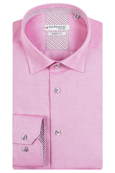 GIORDANO Pink Lange Mouw Button Under Effen Overhemd 317882 51 - Overhemd - Giordano Tailored - GIORDANO Pink Lange Mouw Button Under Effen Overhemd 317882 51 - 317882/51/37