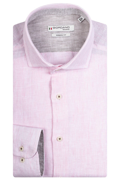 Giordano Pink Lange Mouw Comfortable fit Cut Away Overhemd 417837 51 - Overhemd - Giordano Tailored - Giordano Pink Lange Mouw Comfortable fit Cut Away Overhemd 417837 51 - 417837/51/37