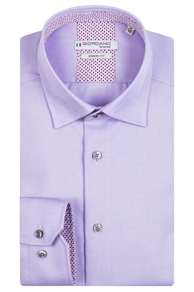 GIORDANO Purple Lange Mouw Button Under Effen Overhemd 317882 41 - Overhemd - Giordano Tailored - GIORDANO Purple Lange Mouw Button Under Effen Overhemd 317882 41 - 317882/41/37