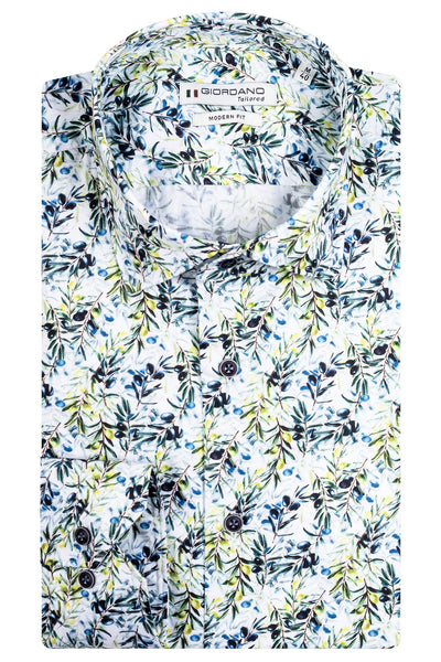 Giordano White Lange Mouw Semi Cutaway Overhemd 417851 10 - Overhemd - Giordano Tailored - Giordano White Lange Mouw Semi Cutaway Overhemd 417851 10 - 417851/10/37
